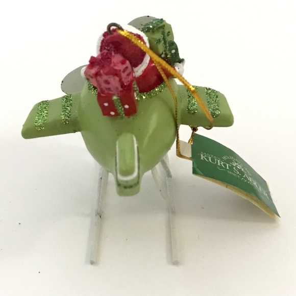 KURT ADLER Santa Ornament Whimsical Christmas Ornament Flying Plane NWT - Picture 9 of 15